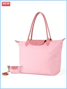 2PCS Large Nylon Tote Bag Set French Purse for Women